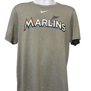 Nike Dri Fit Florida Marlins Men’s Gray Short Sleeve Tee Shirt M